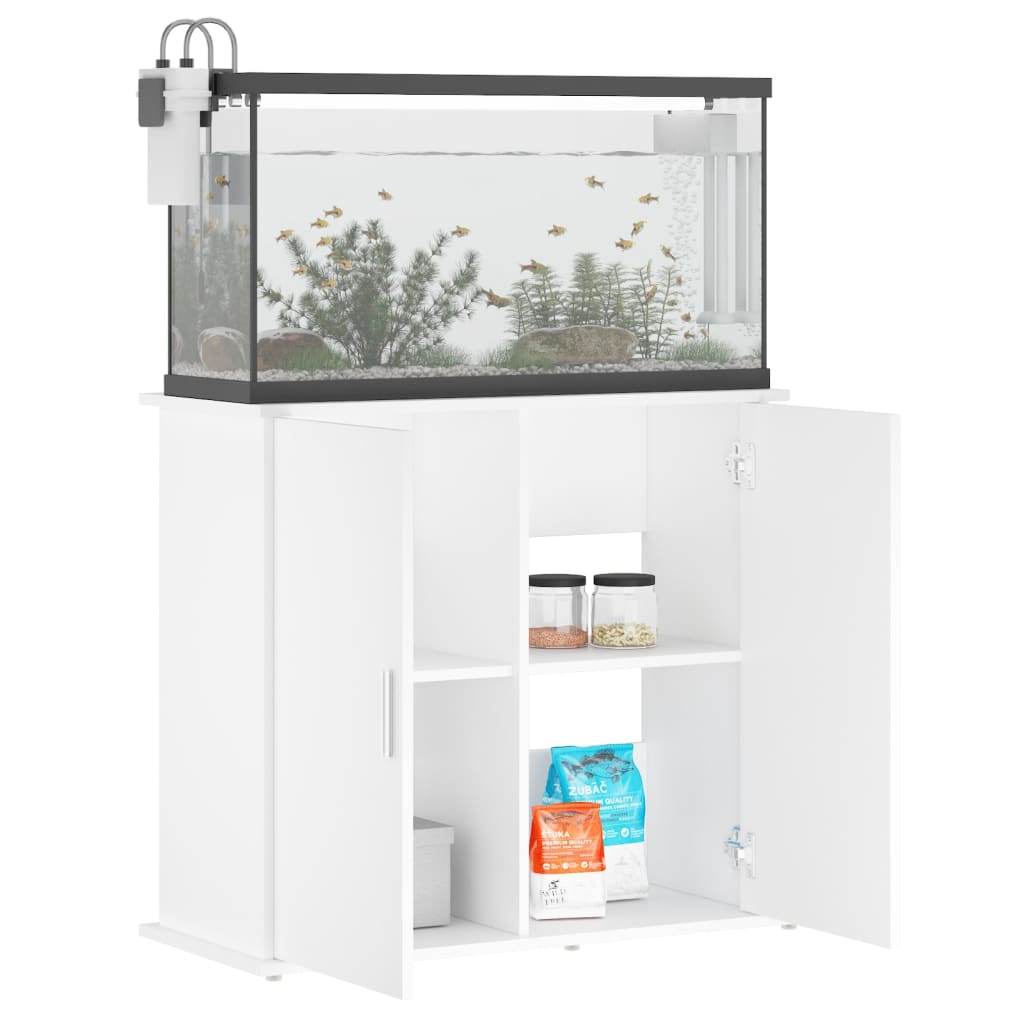 NNEVL Aquarium Stand White 81x36x73 cm Engineered Wood