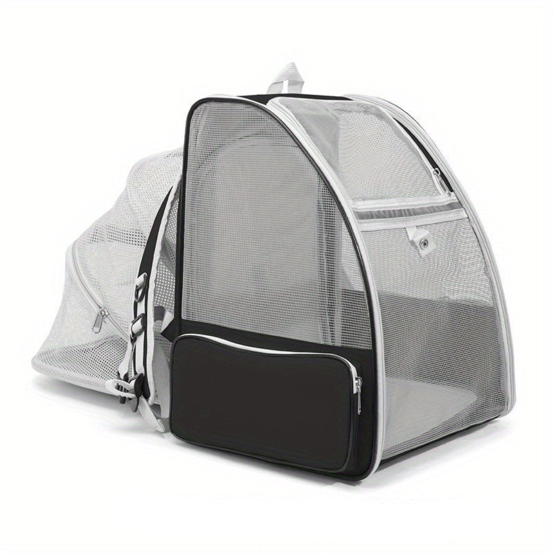 NNETM Expandable Cat Backpack Carrier with 3-Sided Mesh