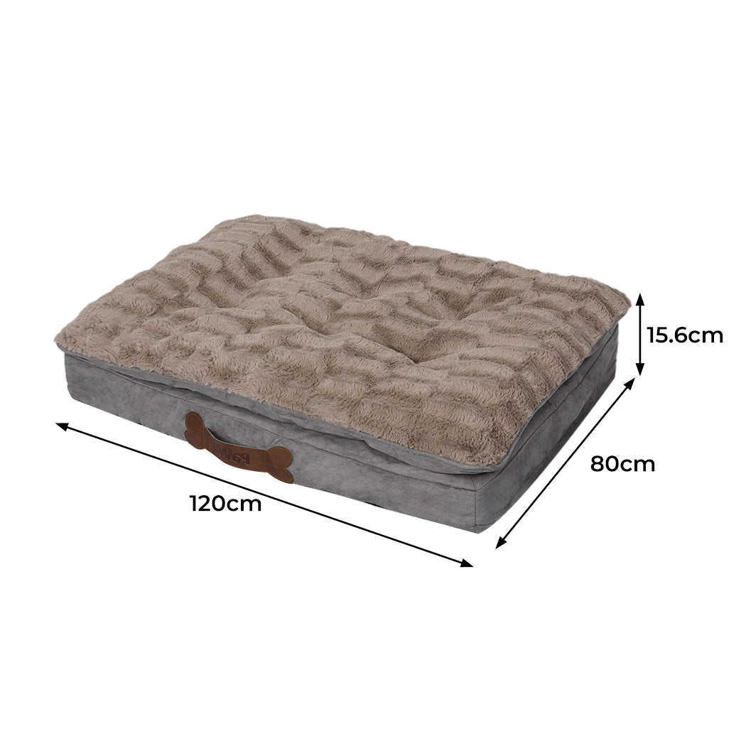 Dog Calming Bed Warm Soft Plush Comfy XL Khaki X-Large